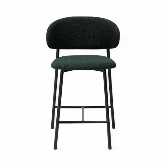 Tabouret de bar Zoya Boucle verte