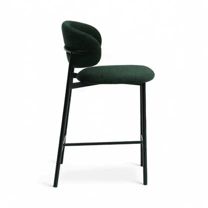 Tabouret de bar Zoya Boucle verte
