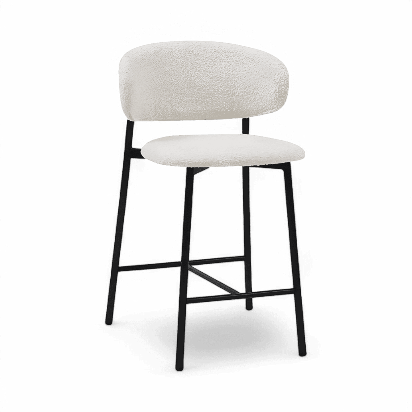Tabouret de bar Zoya Blanc Boucle