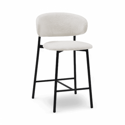 Tabouret de bar Zoya Blanc Boucle
