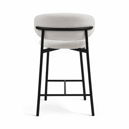 Tabouret de bar Zoya Blanc Boucle