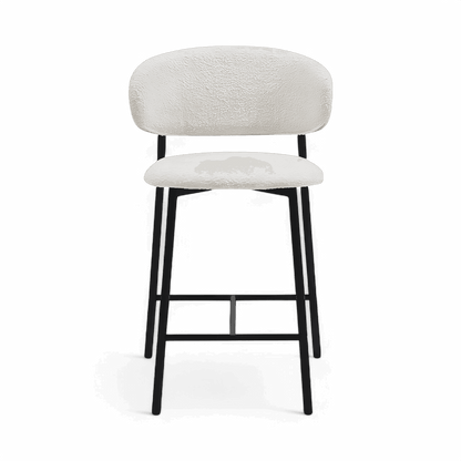 Tabouret de bar Zoya Blanc Boucle
