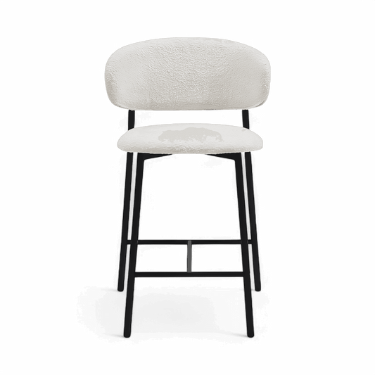 Tabouret de bar Zoya Blanc Boucle
