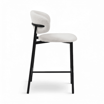 Tabouret de bar Zoya Blanc Boucle