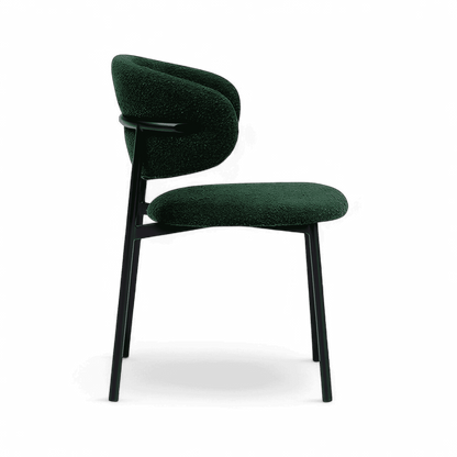 Chaise de salle à manger Zoya Boucle verte