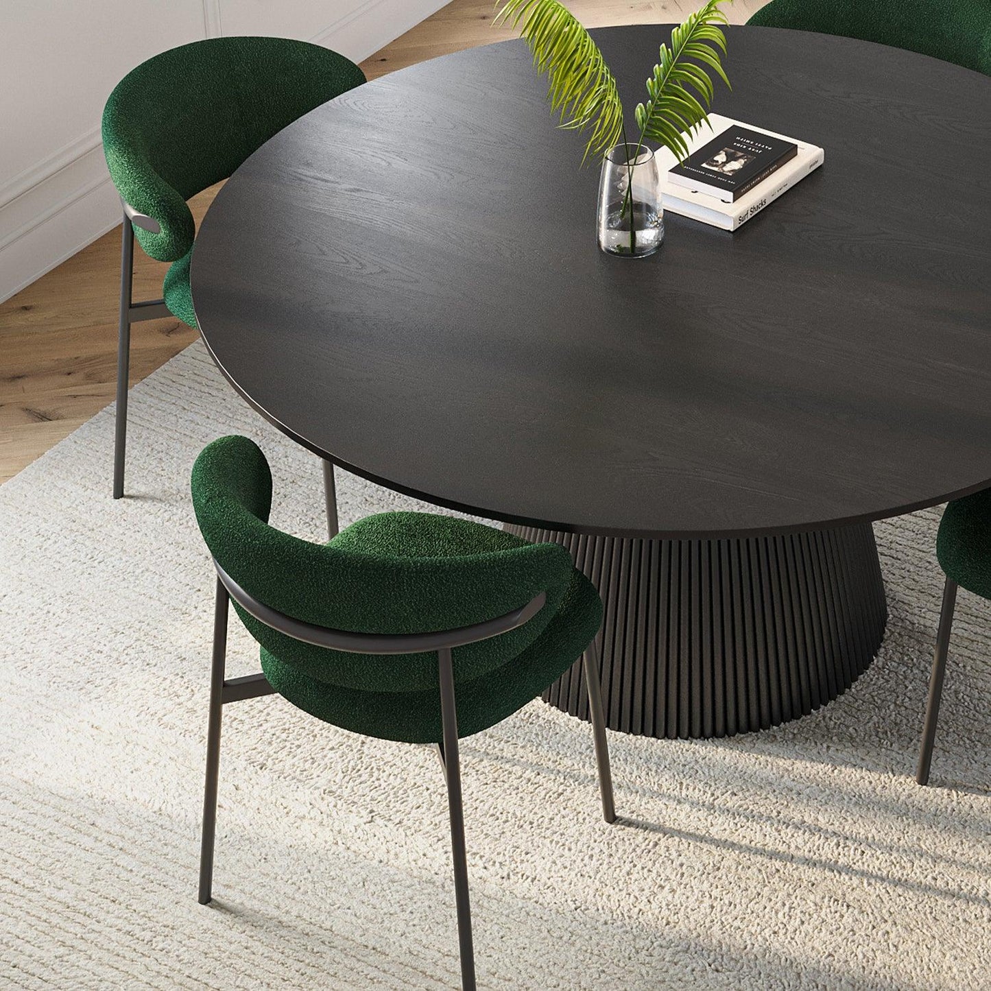 Chaise de salle à manger Zoya Boucle verte